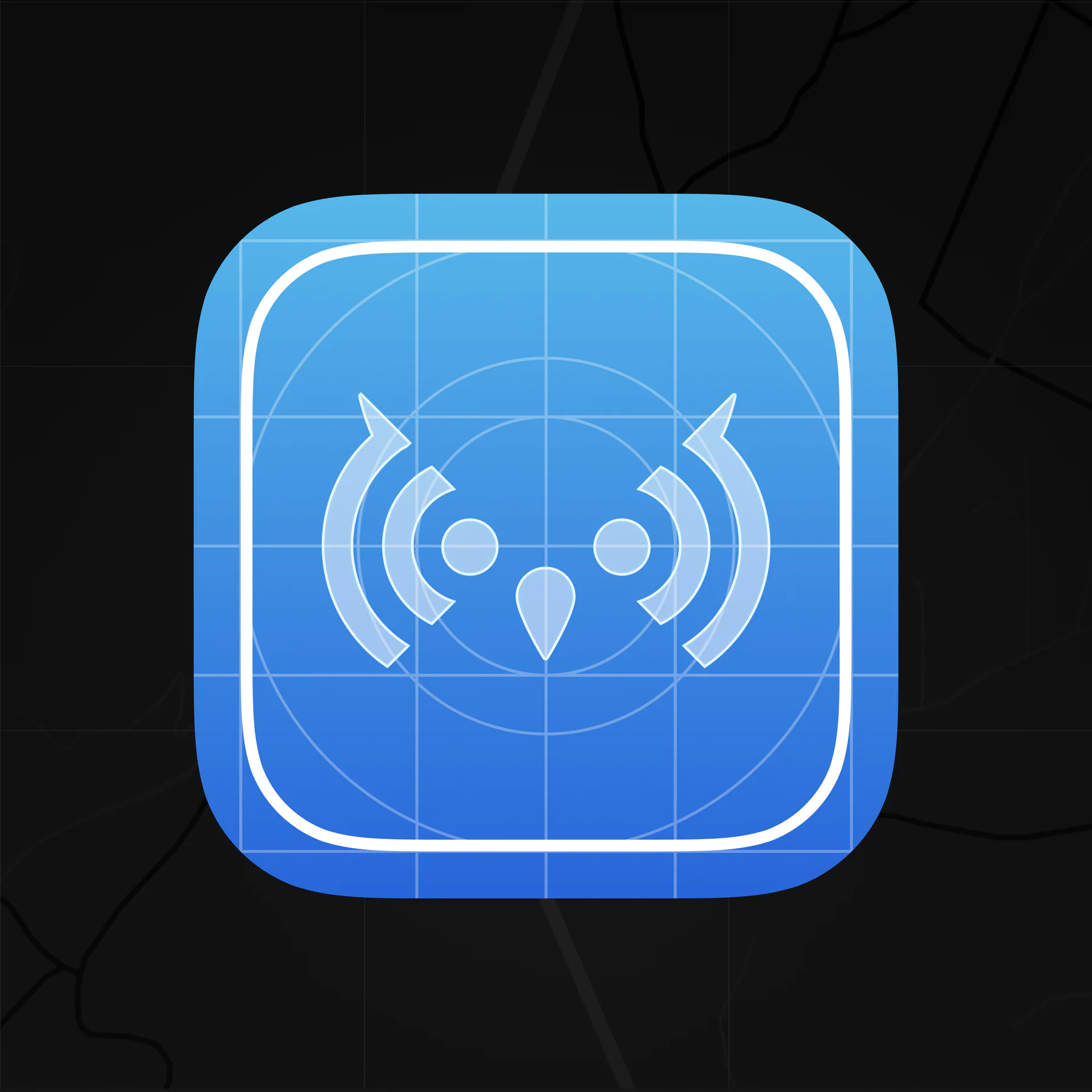 OWL DMS app icon on a dark map